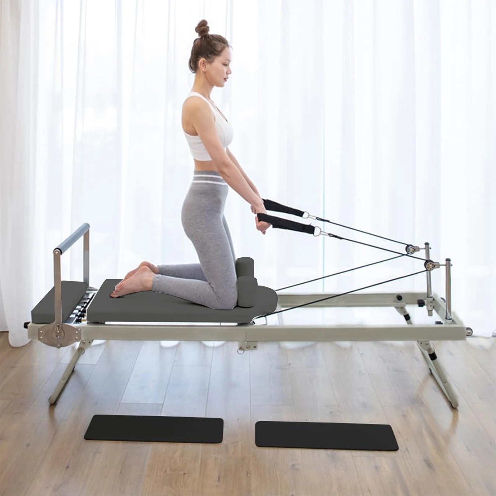 Large Folding Pilates Reformer Equipment Core Yoga Bed Home Fitness Weight Loss Steel ABS Steels Material Pilates Machine