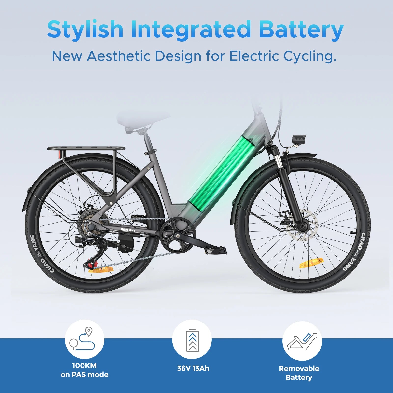HillMiles MileCity 1 26 "Step-Through Electric Bicycle, Electric Bike with Up to 120 km Range, 250W Motor, 36V 13Ah Battery, 25 km/h, 7-Speed Gear, Disc Brakes, E-bike for Urban Commute, Shipped from Germany