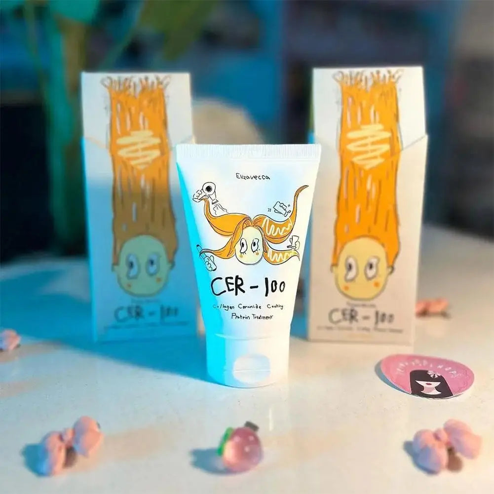 Collagen Hair Treatment Mask Natural Ingredient Korean Hair Care Preventing Hair Breakage Improving Frizz Hair Mask