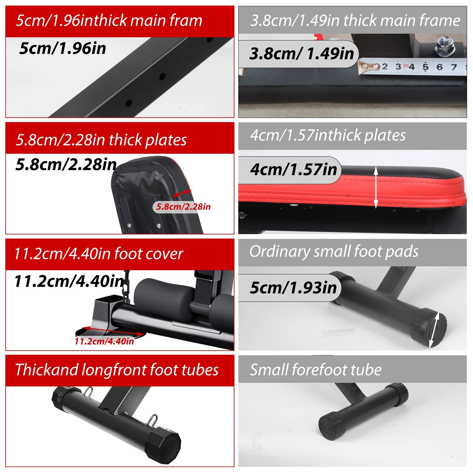 Adjustable Workout Weight Bench Full Body Exercise Dumbbell Bench with Resistance Band Lifting Sit-Ups Gym Workouts Weight Bench