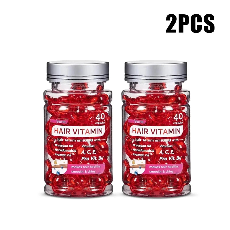 Cápsulas de Aceite Capilar con Aceite Marroquí, Nutritivas y Reparadoras, 40 Unidades