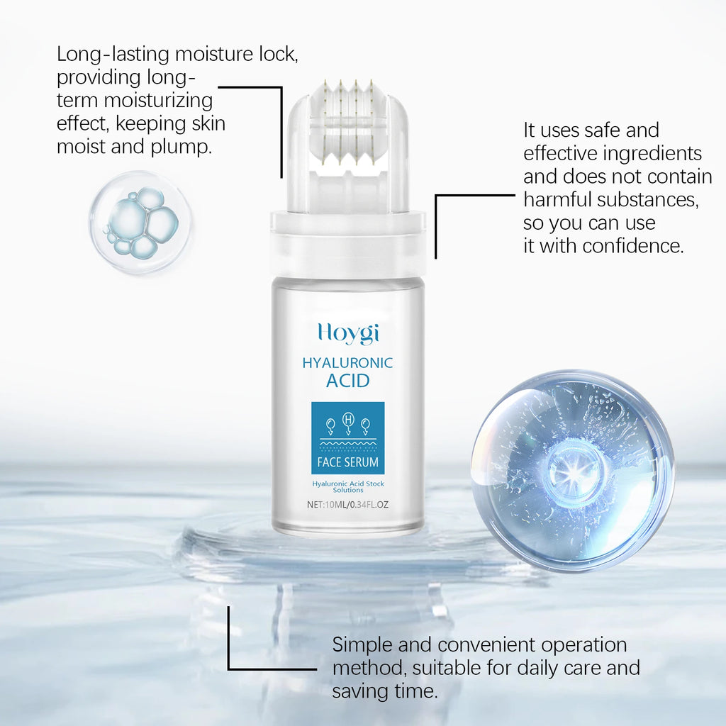 0.25mm Micro Needle Essence Hyaluronic Acid Microneedle Roller Facial Hydrating Brightening Pore Refining Beauty Skin Care Serum