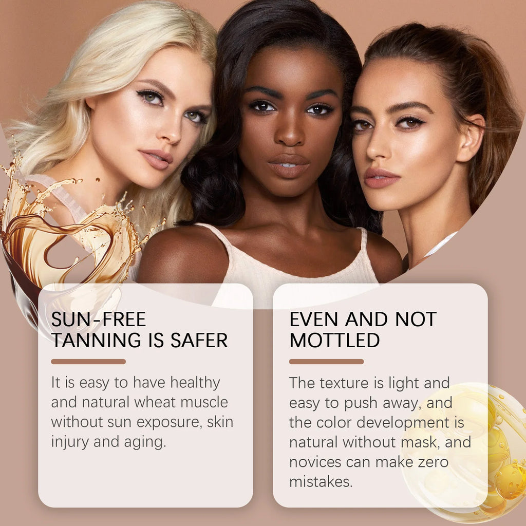 Self Tanner Lotion Natural Glow Sun Kissed Bronzer Buildable Color Streak Free Hydrating Cream Fast Dry Body Tan Fades Evenly