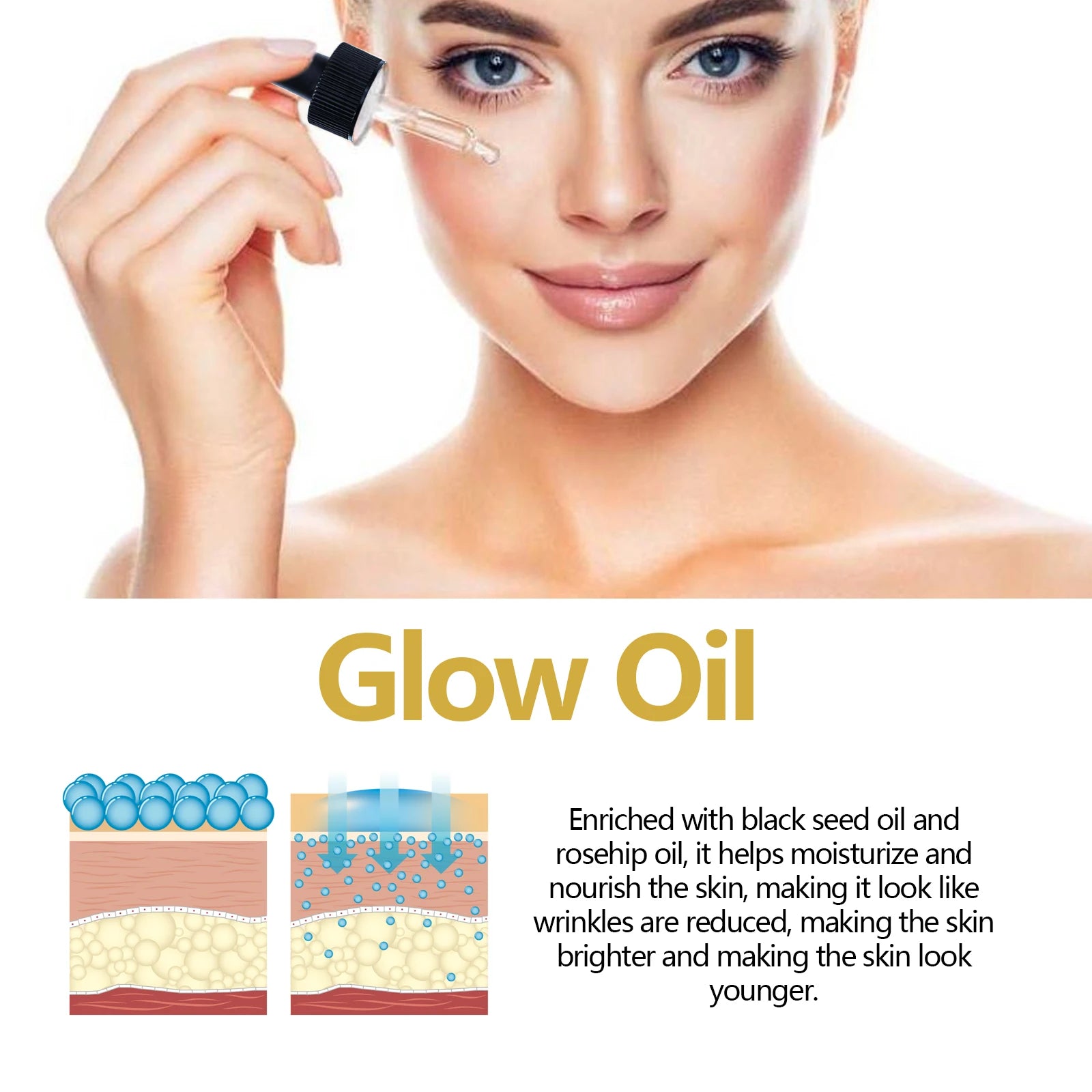 Treatment Hydrating Moisturizer Wrinkle Reducer for Dry Skin Rosehip Oil Brightening 30ml Non Greasy