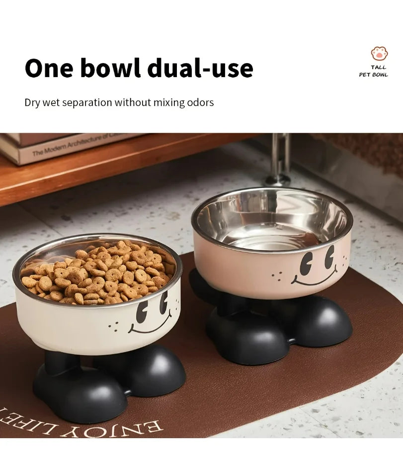 Bowl Stainless steel Food Water Bowls Raised No Spill Pet Feeder bowl for Puppy
