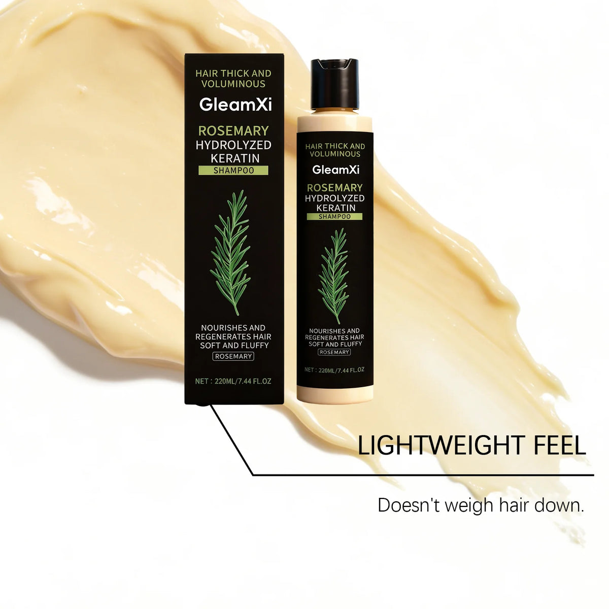 Champú Voluminizador de Romero y Queratina, Nutritivo y Reparador, 220 ml