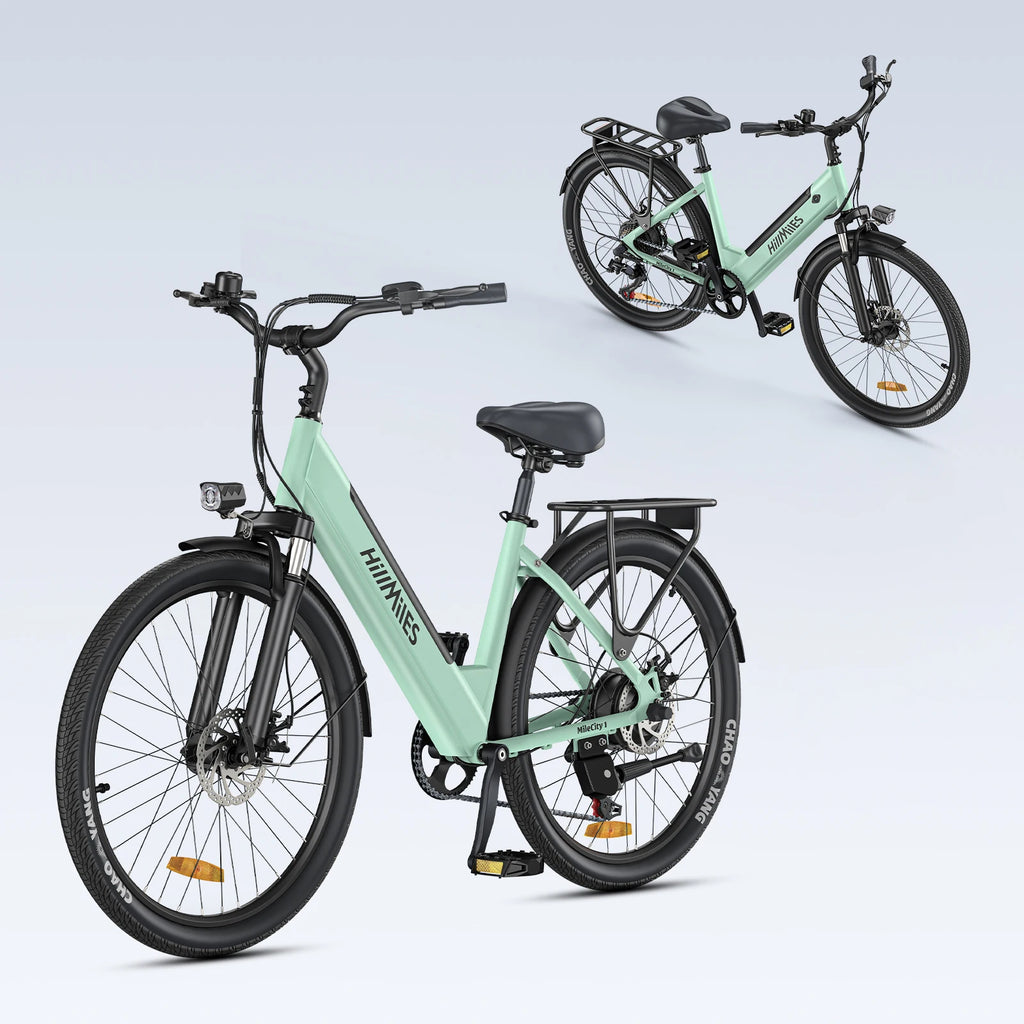 HillMiles MileCity 1 26 "Step-Through Electric Bicycle, Electric Bike with Up to 120 km Range, 250W Motor, 36V 13Ah Battery, 25 km/h, 7-Speed Gear, Disc Brakes, E-bike for Urban Commute, Shipped from Germany