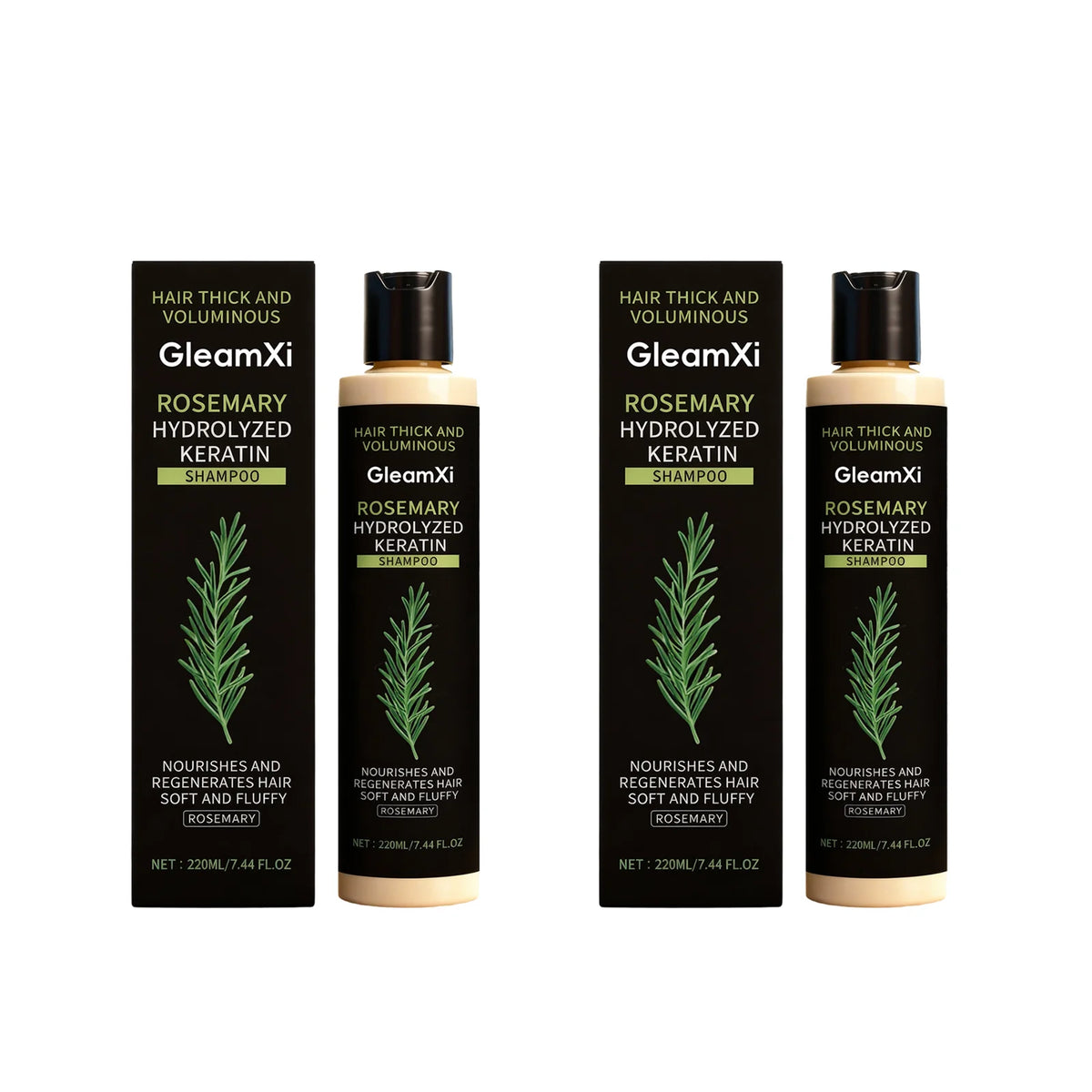 Champú Voluminizador de Romero y Queratina, Nutritivo y Reparador, 220 ml