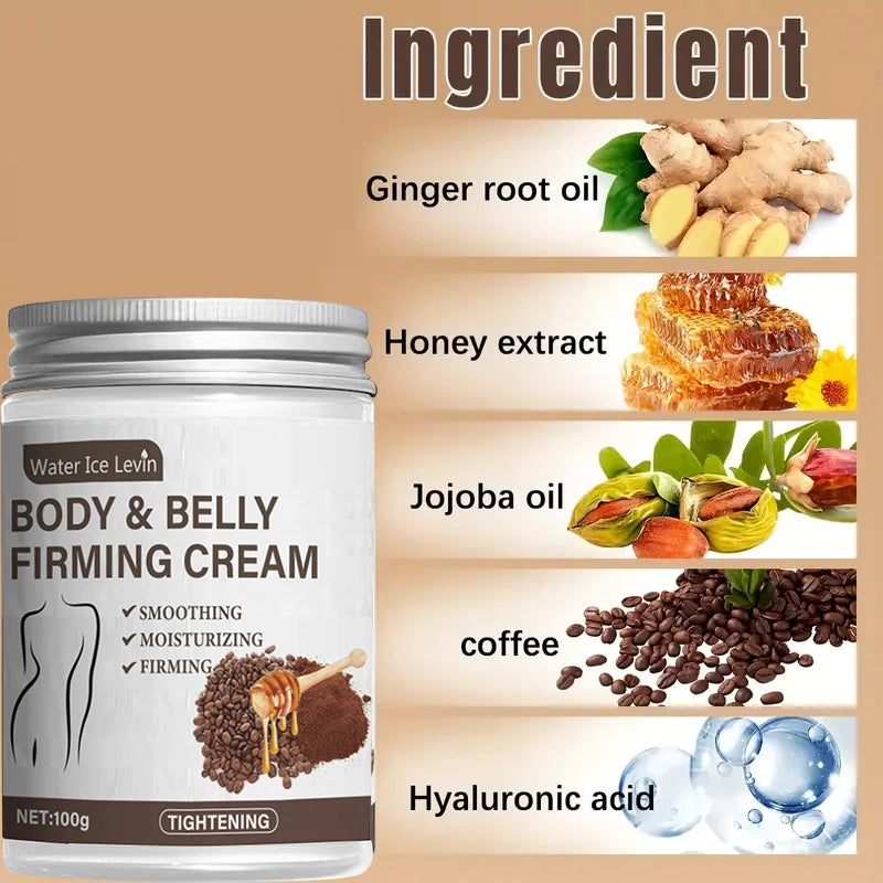 Firming Cream Contains Caffeine and Coconut Oil, Rich in Vitamin E, Fragrance-Free, Tightens and Lifts the Abdomen, Thighs, Buttocks, Arms, All Skin Types, Hypoallergenic, Whitening Effect
