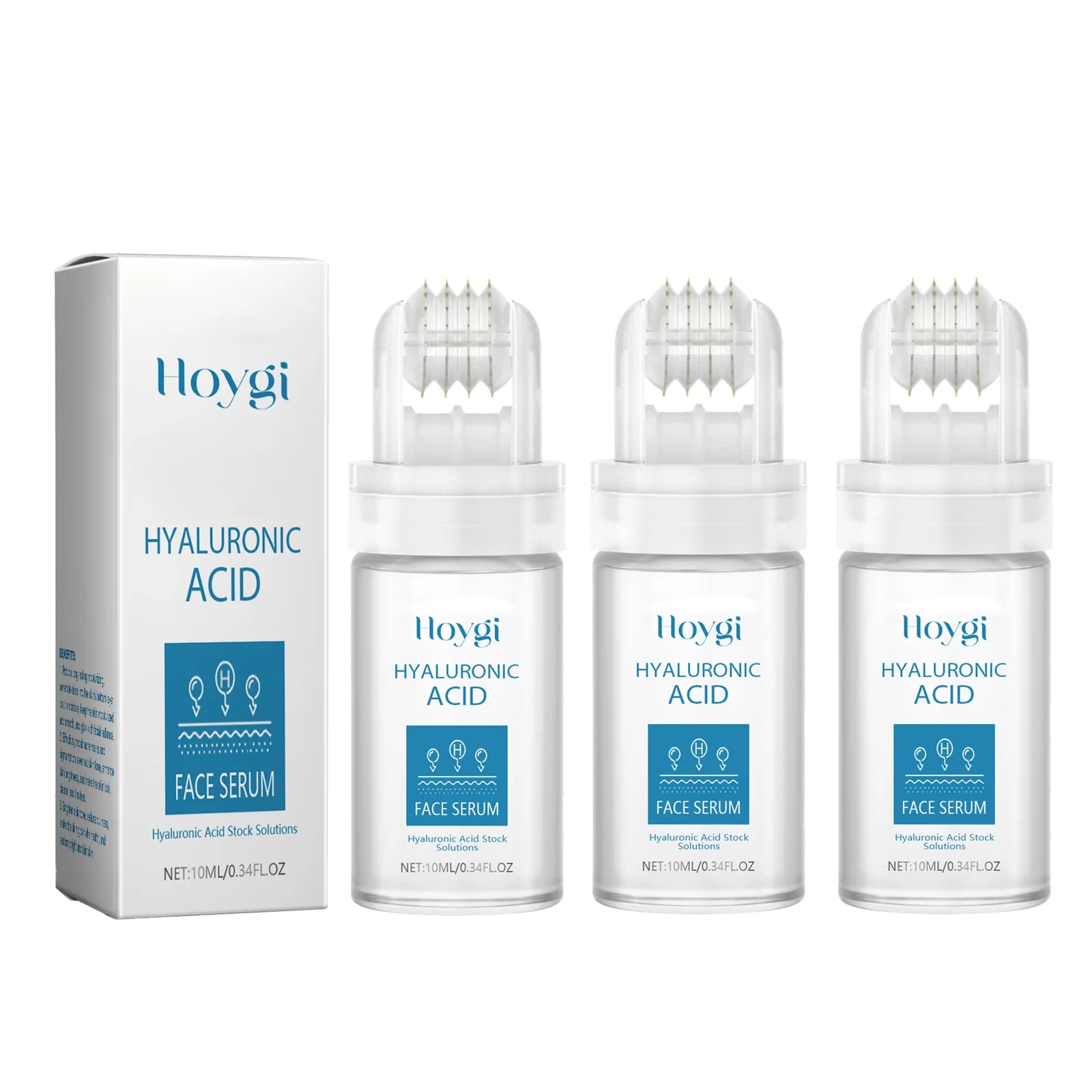 0.25mm Micro Needle Essence Hyaluronic Acid Microneedle Roller Facial Hydrating Brightening Pore Refining Beauty Skin Care Serum