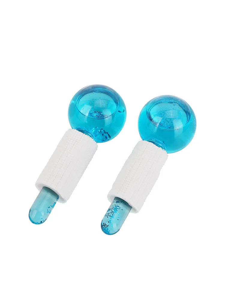 2PCS/Beauty Crystal Ball Facial Cooling Ice Globes Water Wave Face and Eye Massage Skin Care
