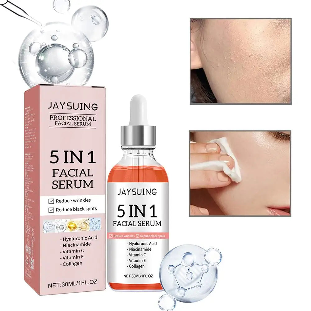 Sérum Facial 5 en 1 con Vitamina C y Ácido Hialurónico, 30 ml