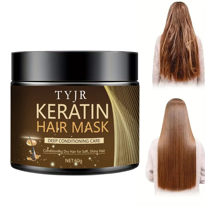 Mascarilla Capilar de Queratina para Cabello Seco, Encrespado o Dañado, 30 g/60 g