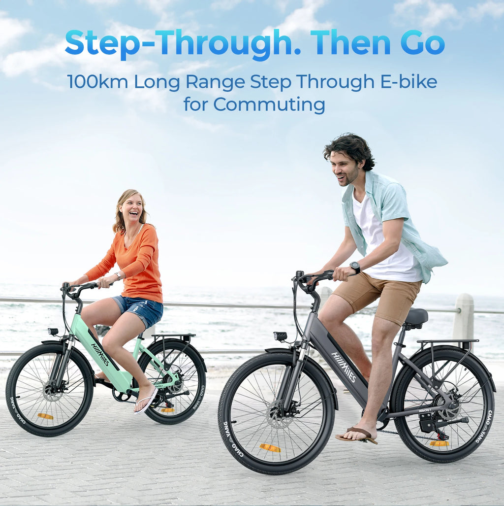 HillMiles MileCity 1 26 "Step-Through Electric Bicycle, Electric Bike with Up to 120 km Range, 250W Motor, 36V 13Ah Battery, 25 km/h, 7-Speed Gear, Disc Brakes, E-bike for Urban Commute, Shipped from Germany