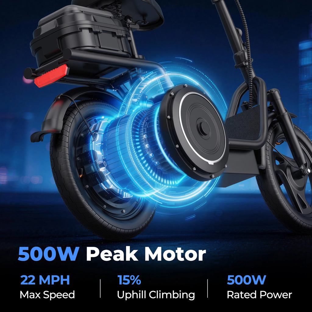 Electric Scooter 48V 22.5Ah Battery 14 Inch Tire Foldable Commuter E Scooter with Storage Box 22MPH Speed 40 Miles