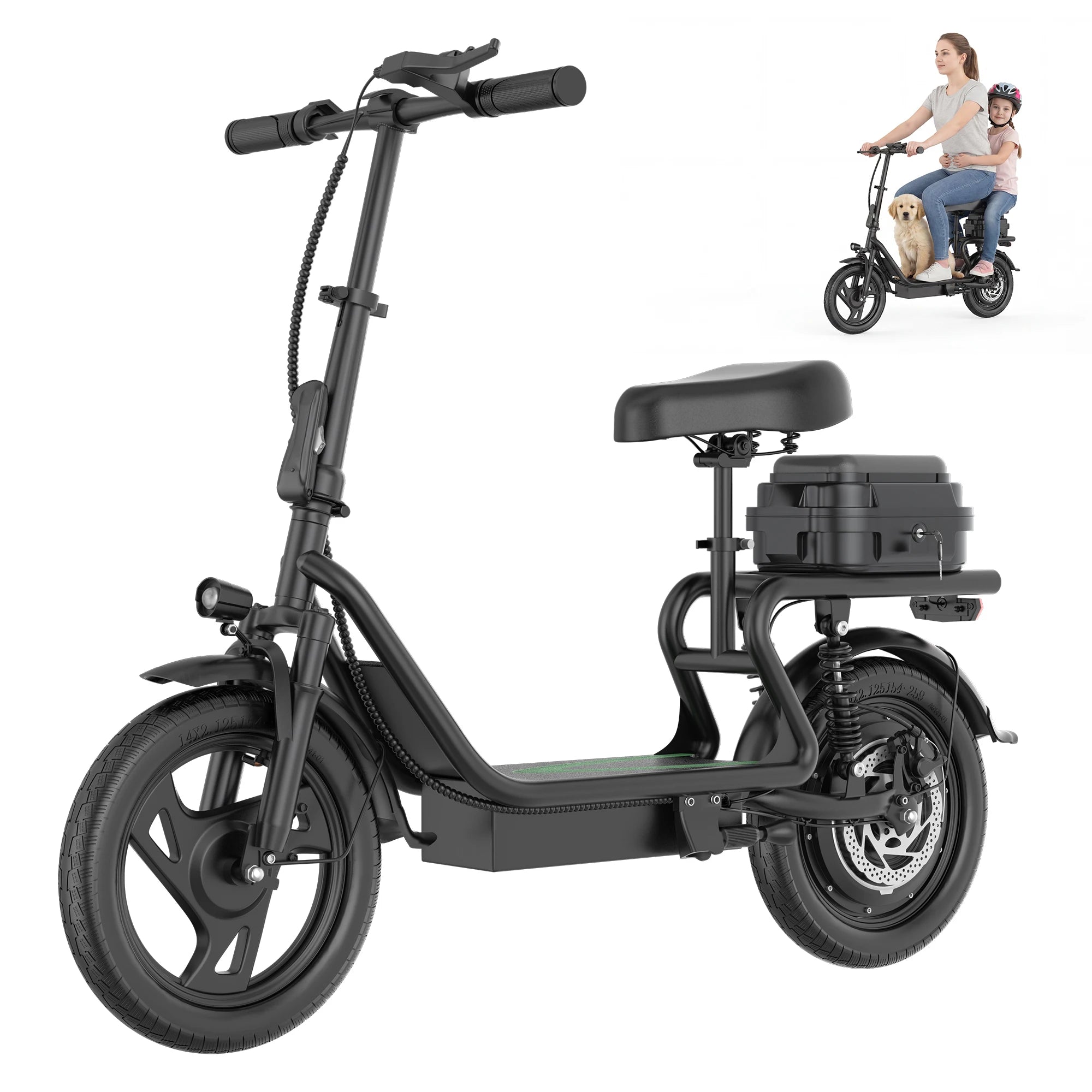 Electric Scooter 48V 22.5Ah Battery 14 Inch Tire Foldable Commuter E Scooter with Storage Box 22MPH Speed 40 Miles