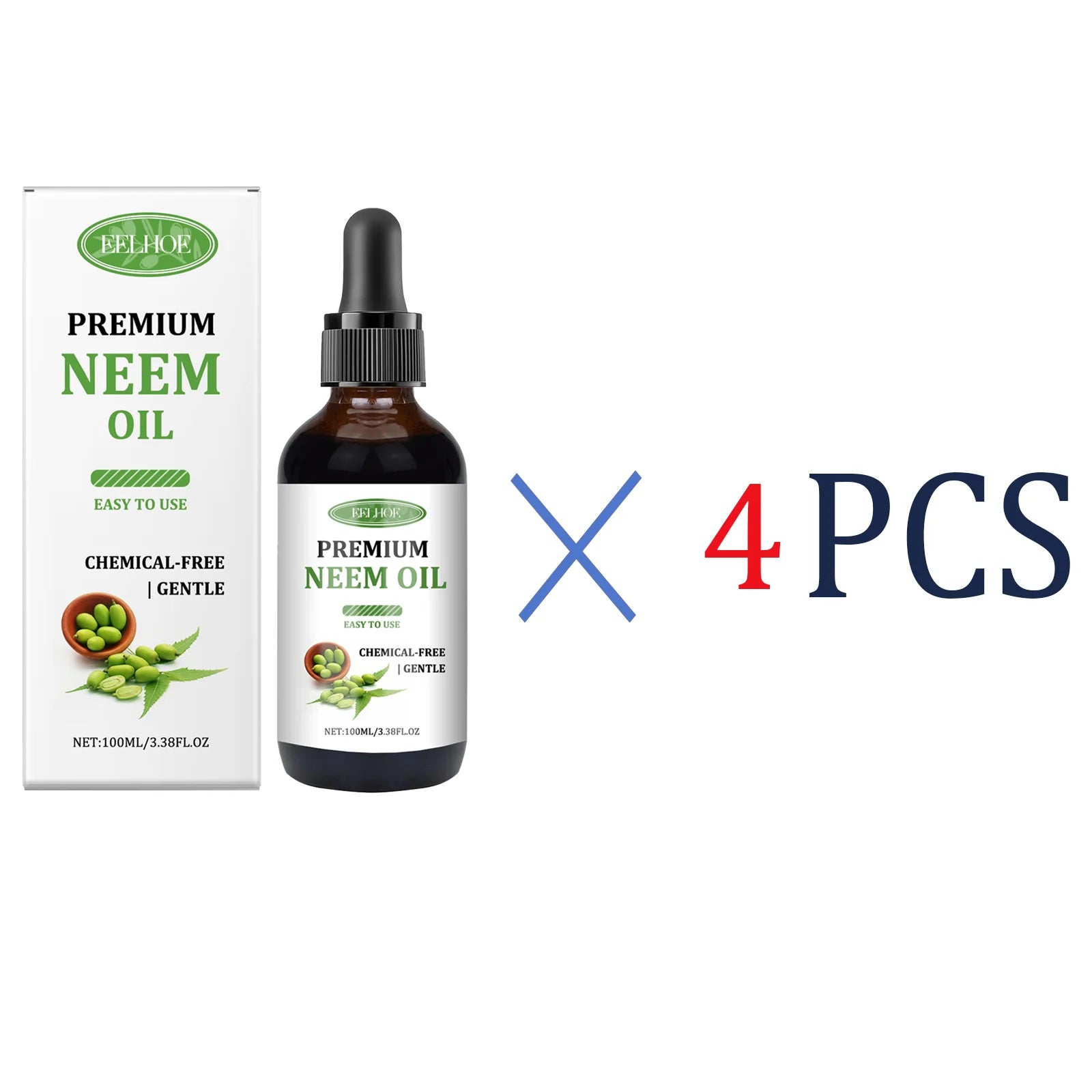 EELHOE Premium Neem Oil Massage Oil Activate Hair Follicles Stimulate Hair Growth Deeply Moisturize Nourish Skin Non-Irritating
