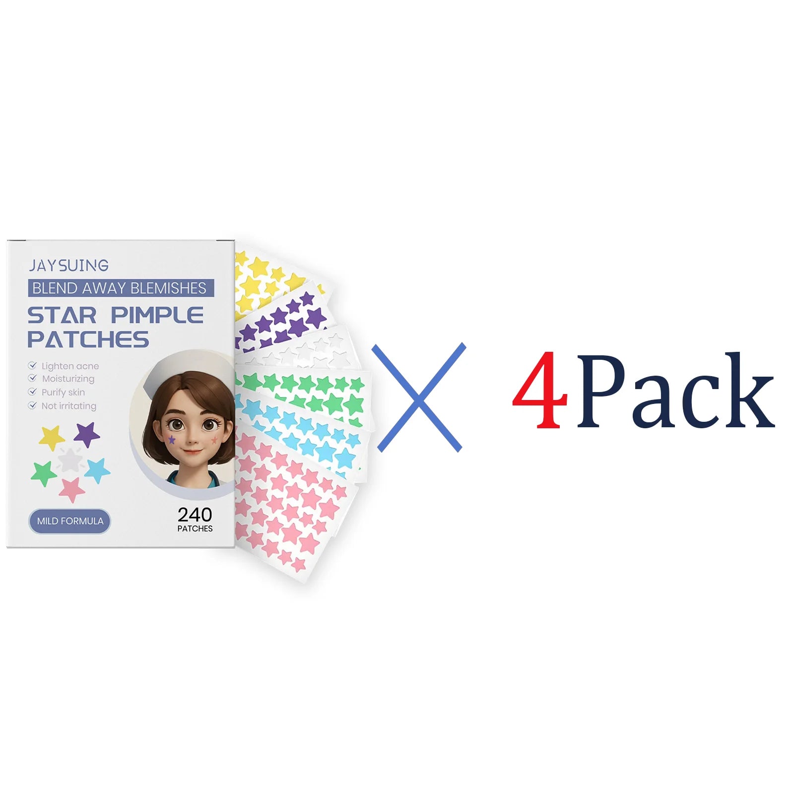Star Acne Patches 240pcs Salicylic Acid Hydrocolloid Invisible Pimple Patches for Face Spot Treatment Ultra-Thin Gentle Care