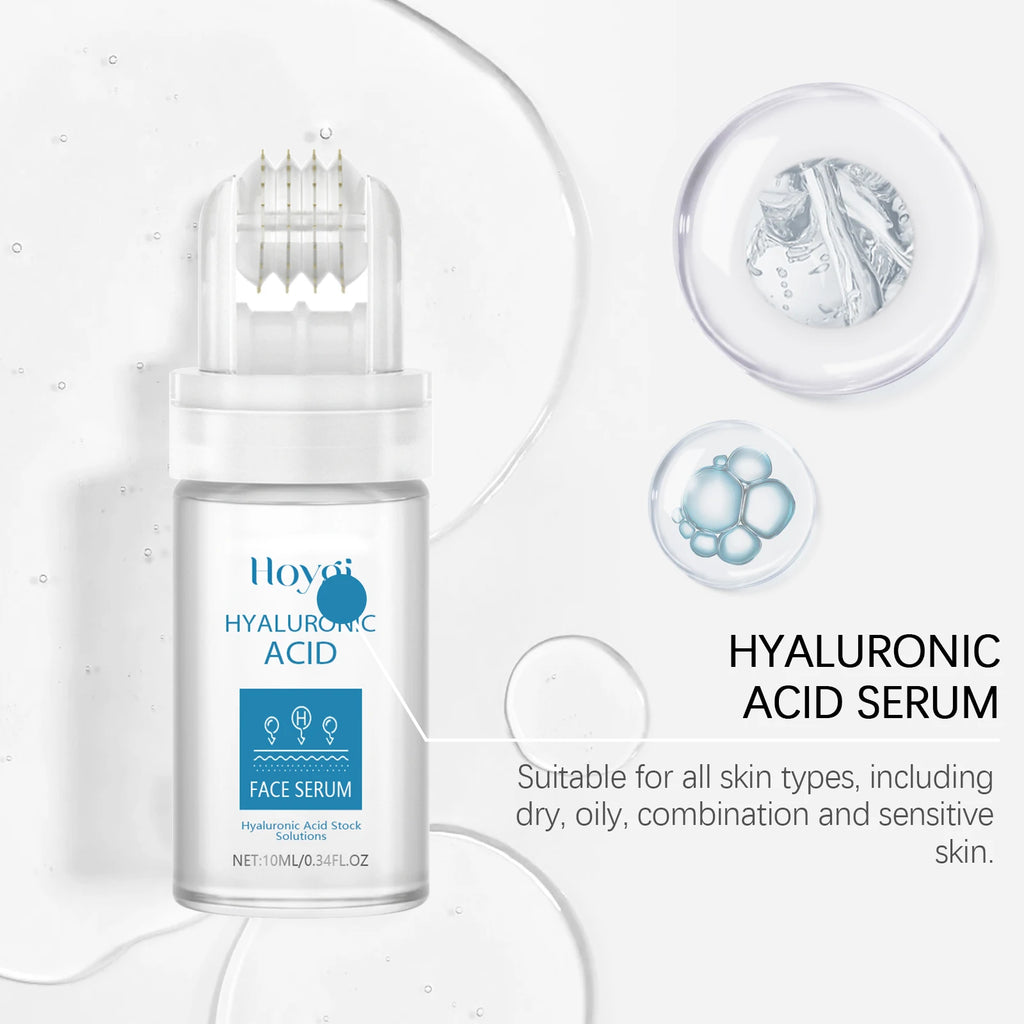 0.25mm Micro Needle Essence Hyaluronic Acid Microneedle Roller Facial Hydrating Brightening Pore Refining Beauty Skin Care Serum