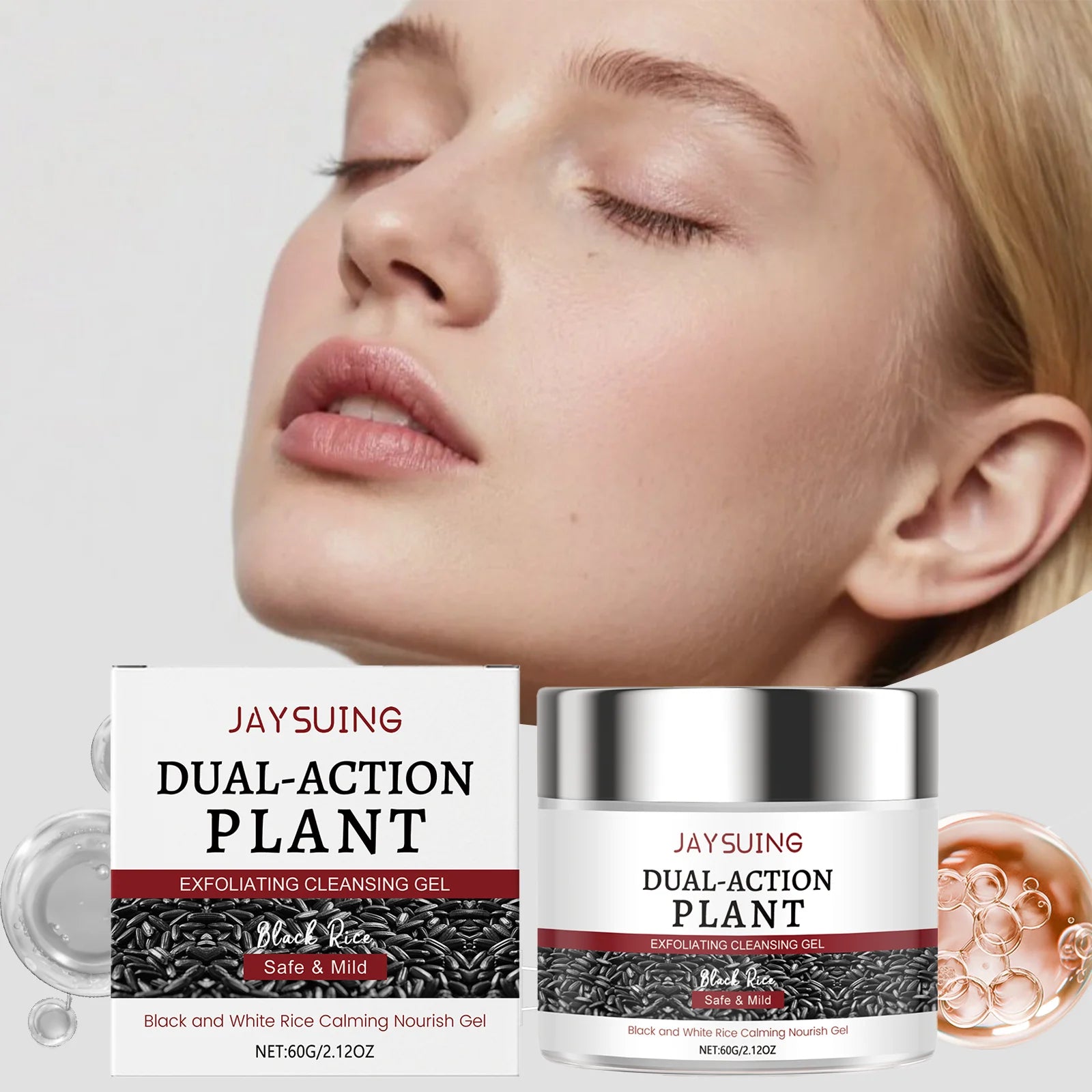Facial Cleansing Gel 60g, Deep Pore Cleanse Exfoliating Scrub Gentle Face Wash for Smooth Skin Daily Cleanser Winter