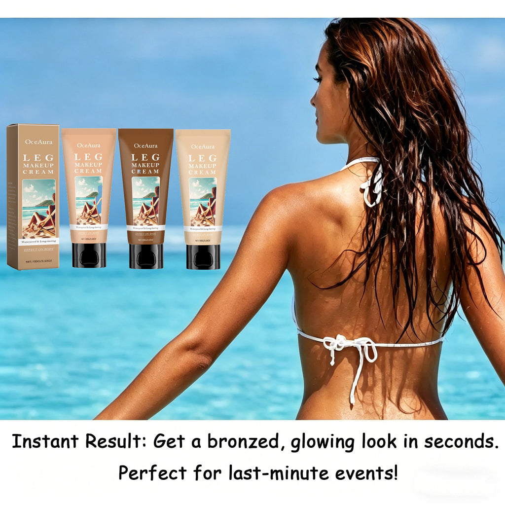Instant Body Bronzer Foundation Makeup Cream Sun-Kissed Glow Bronzing Tint with Hyaluronic Acid Blurring Body Luminizer 100ml